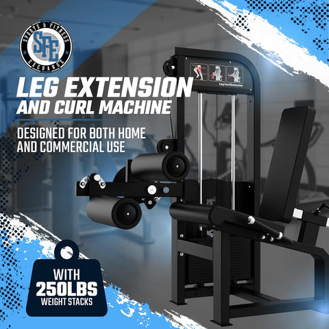 SFE Leg Curl & Leg Extension Machine w/ 250 lbs weight stack (New)