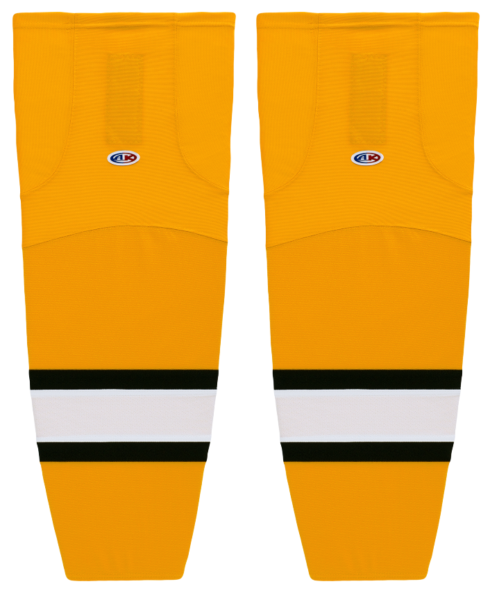 Athletic Knit (AK) HS2100-329 Gold/White/Black Mesh Ice Hockey Socks