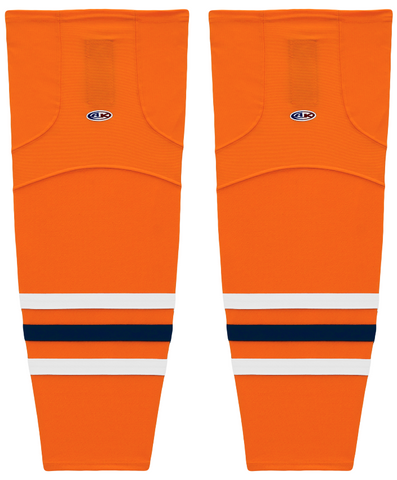 Athletic Knit (AK) HS2100-369 2017 Edmonton Oilers Orange Mesh Ice Hockey Socks