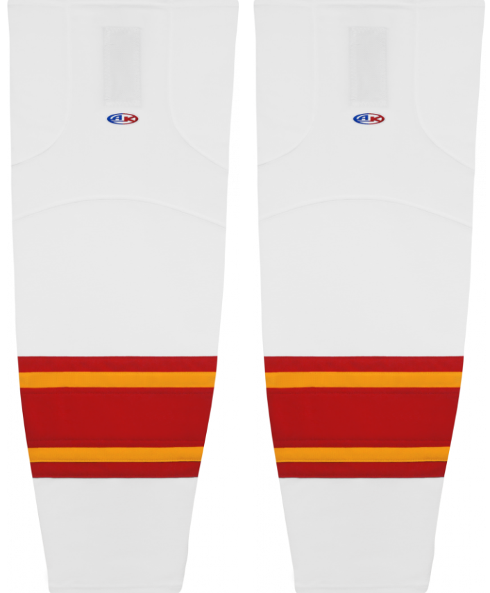 Athletic Knit (AK) HS2100-472 Atlanta Flames White Mesh Ice Hockey Socks