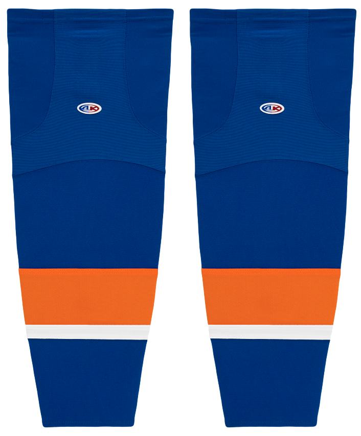 Athletic Knit (AK) HS2100-490 Bridgeport Islanders Royal Blue Mesh Ice Hockey Socks