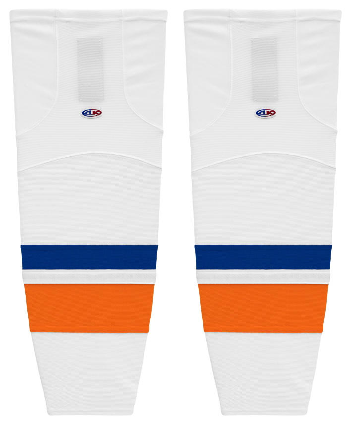 Athletic Knit (AK) HS2100-491 2010 New York Islanders White Mesh Ice Hockey Socks