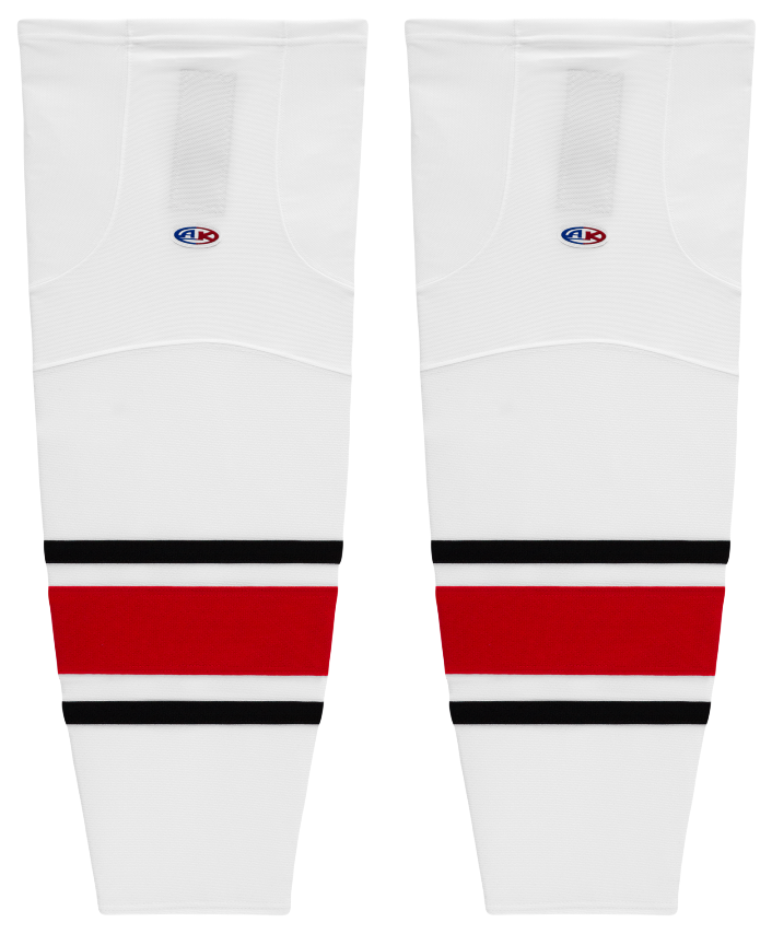 Athletic Knit (AK) HS2100-528 2013 Carolina Hurricanes White Mesh Ice Hockey Socks