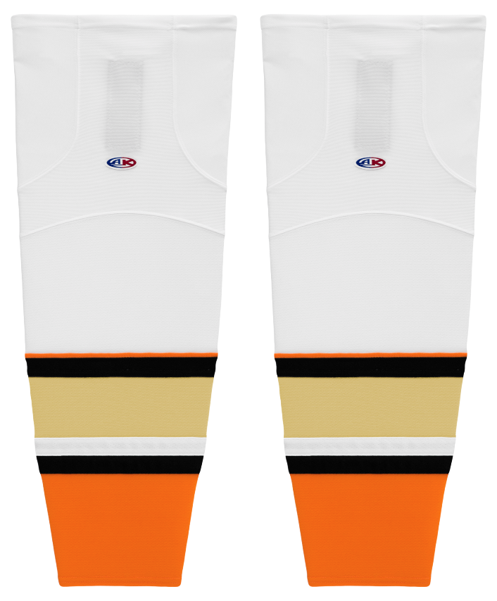 Athletic Knit (AK) HS2100-539 2014 Anaheim Ducks White Mesh Ice Hockey Socks