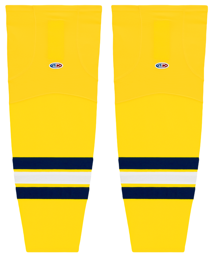 Athletic Knit (AK) HS2100-590 2011 University of Michigan Wolverines Maize Mesh Ice Hockey Socks