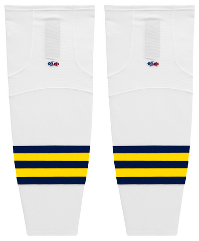 Athletic Knit (AK) HS2100-591 2011 University of Michigan Wolverines White Mesh Ice Hockey Socks