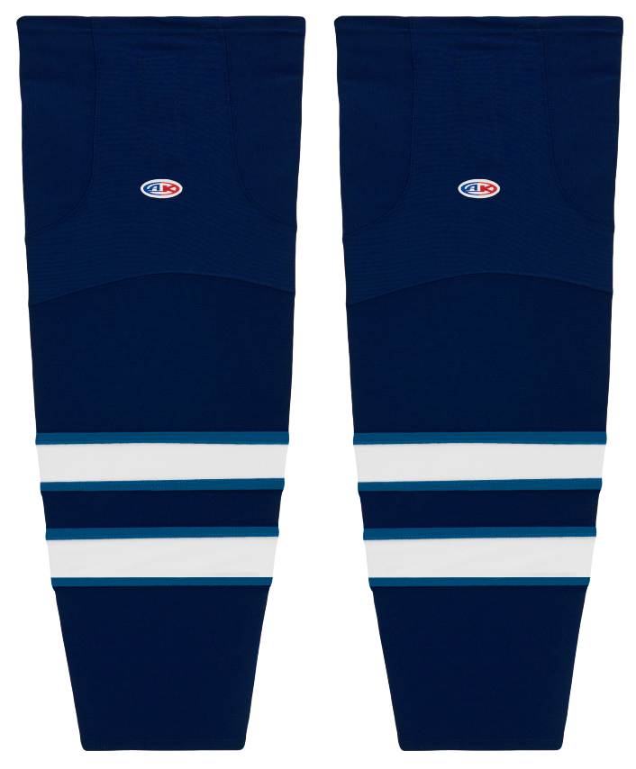 Athletic Knit (AK) HS2100-595 Manitoba Moose Navy Mesh Ice Hockey Socks