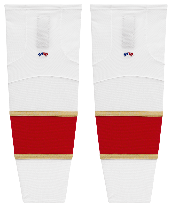 Athletic Knit (AK) HS2100-669 2016 Florida Panthers White Mesh Ice Hockey Socks