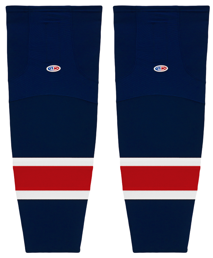 Athletic Knit (AK) HS2100-690 Columbus Blue Jackets Navy Mesh Ice Hockey Socks