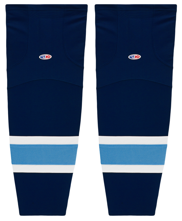 Athletic Knit (AK) HS2100-761 Navy/Sky Blue/White Mesh Ice Hockey Socks