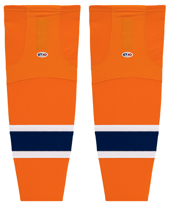 Athletic Knit (AK) HS2100-819 2015 Edmonton Oilers Third Orange Mesh Ice Hockey Socks