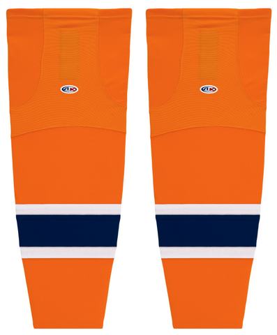 Athletic Knit (AK) HS2100-819 2015 Edmonton Oilers Third Orange Mesh Ice Hockey Socks