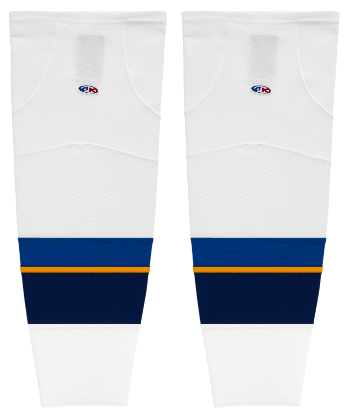 Athletic Knit (AK) HS2100-847 2011 St. Louis Blues White Mesh Ice Hockey Socks