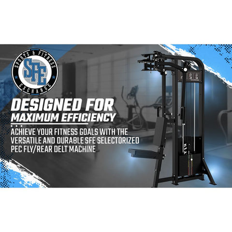 SFE Selectorized Pec Fly/Rear Delt Machine with 250lb weight stacks (New)