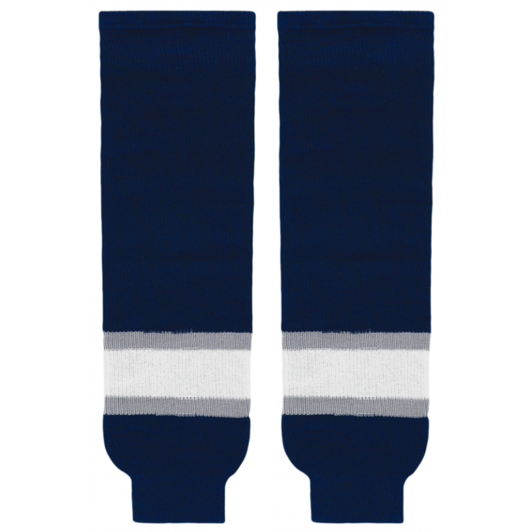 Athletic Knit (AK) HS630-370 2002 Edmonton Oilers Third Navy Knit Ice Hockey Socks