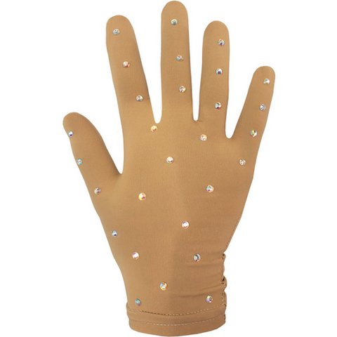 CHLOE NOEL SOLID FITTED GLOVE W/ CRYSTALS