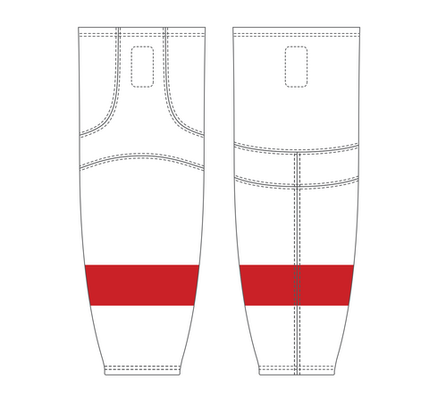 Athletic Knit (AK) HS2100-203 Detroit Jr. Red Wings White Mesh Ice Hockey Socks