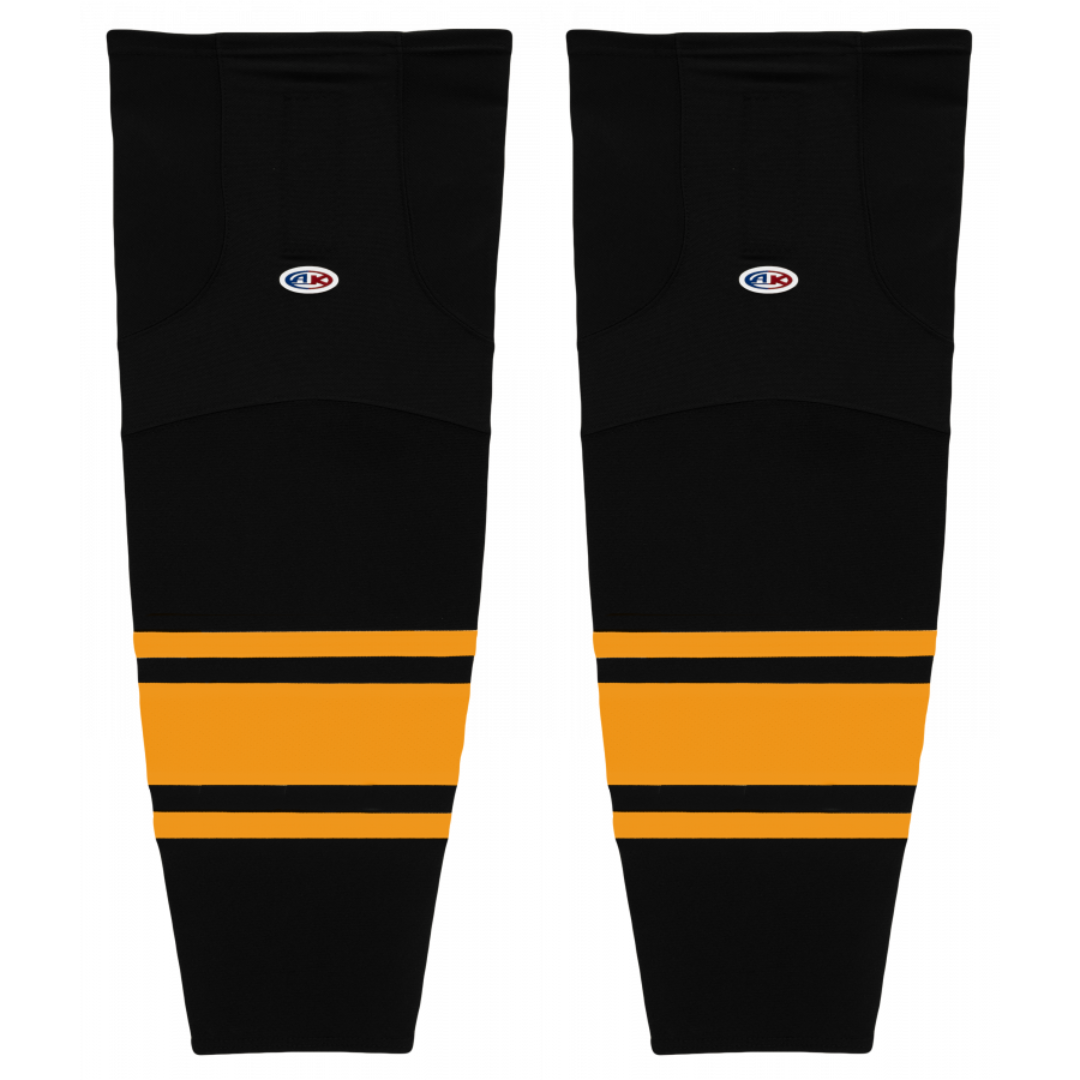 Athletic Knit (AK) HS2100-212 Black/Gold Mesh Ice Hockey Socks