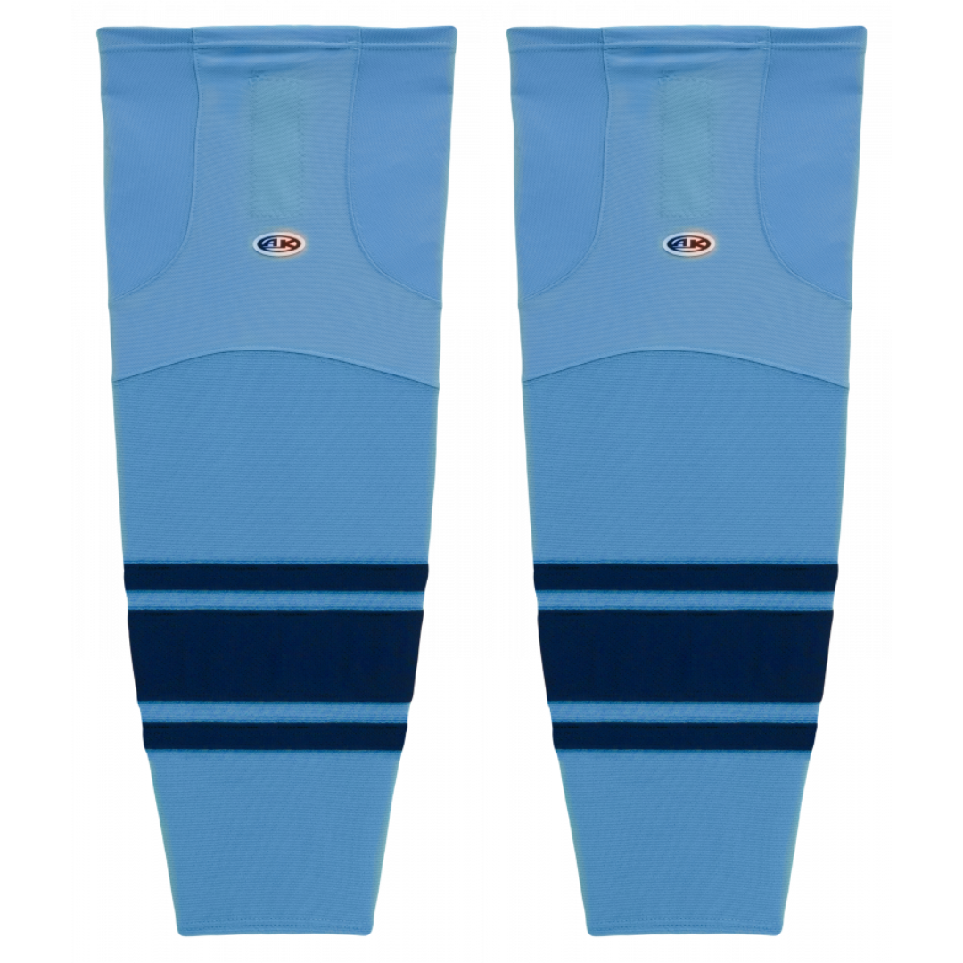 Athletic Knit (AK) HS2100-232 Sky Blue/Navy Mesh Ice Hockey Socks