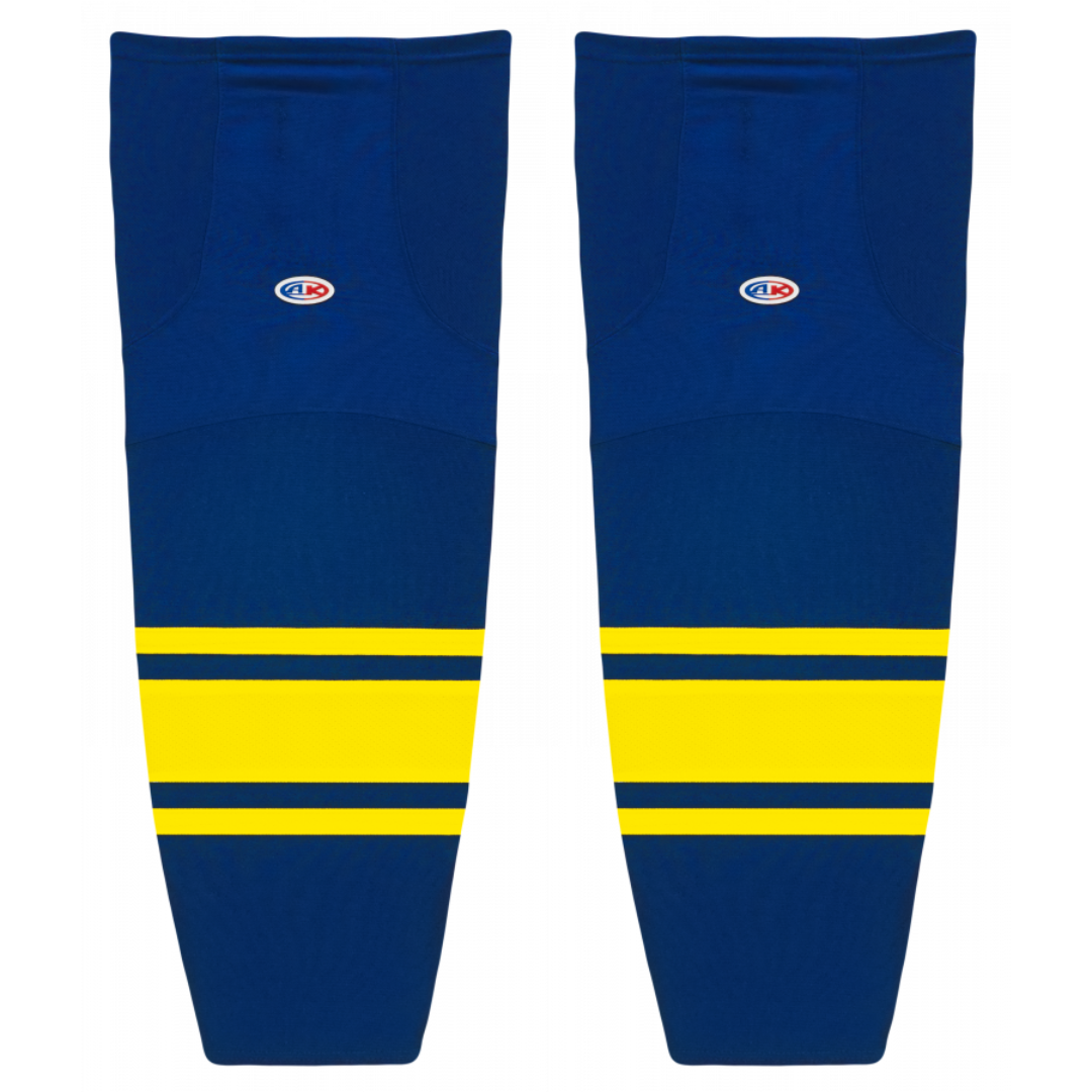 Athletic Knit (AK) HS2100-267 Royal Blue/Maize Mesh Ice Hockey Socks