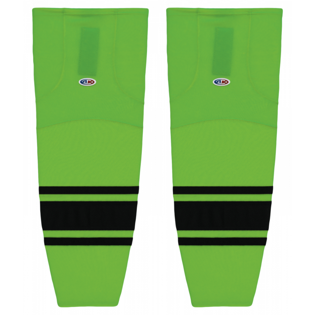 Athletic Knit (AK) HS2100-269 Lime Green/Black Mesh Ice Hockey Socks