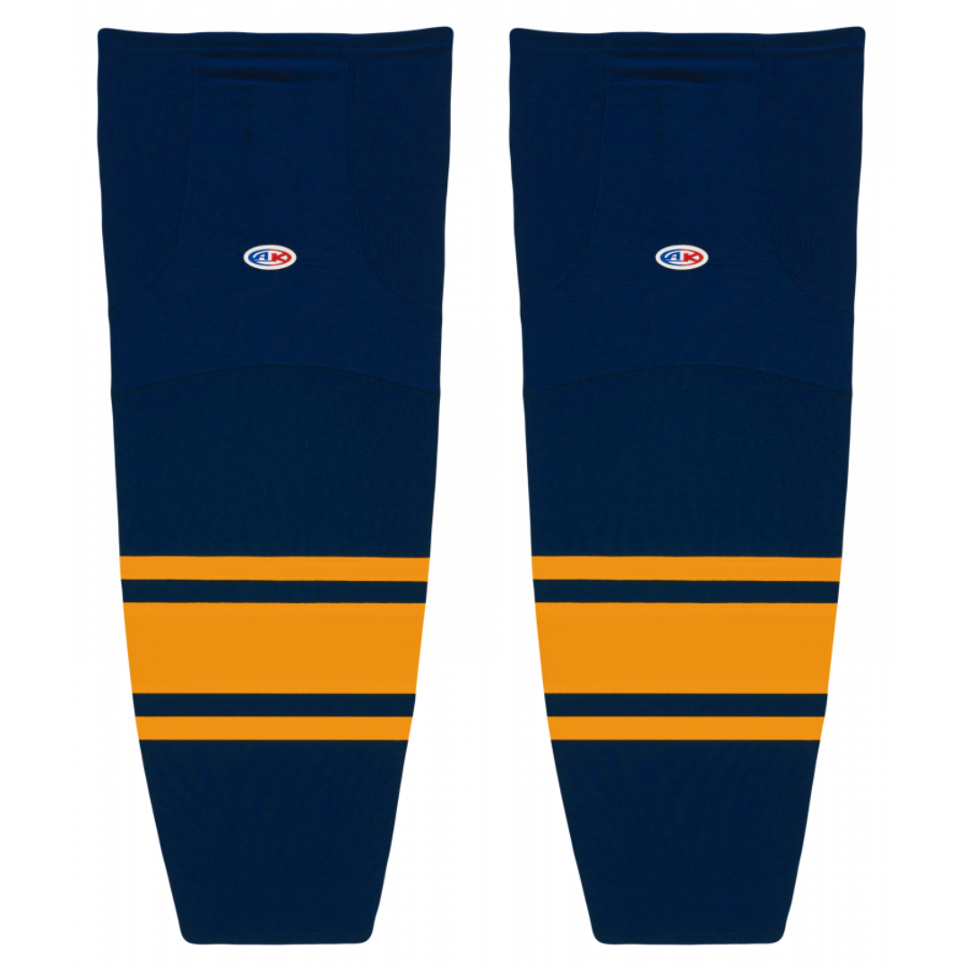 Athletic Knit (AK) HS2100-286 Navy/Tuscan Gold Mesh Ice Hockey Socks