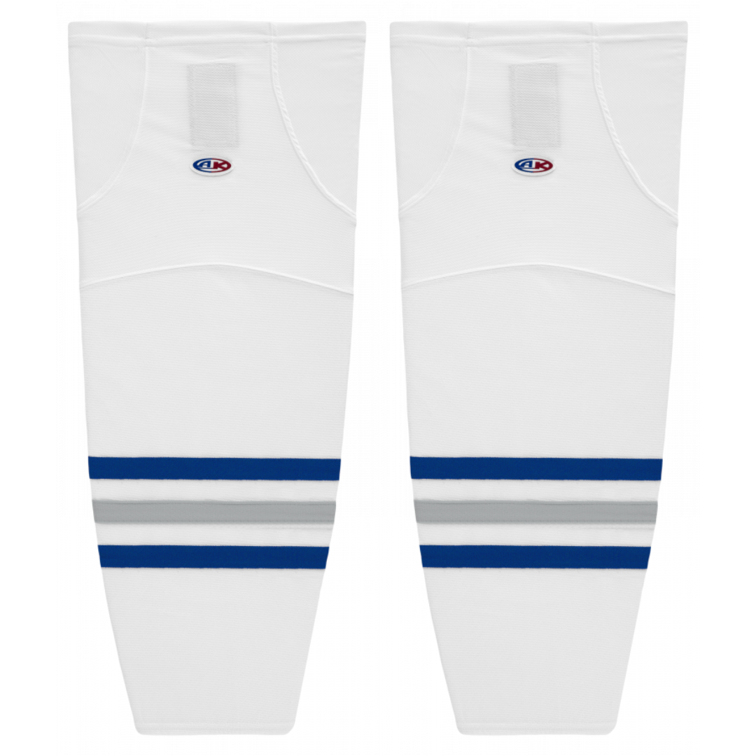 Athletic Knit (AK) HS2100-455 White/Royal Blue/Grey Mesh Ice Hockey Socks