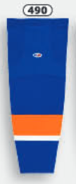 Athletic Knit (AK) HS2100-490 Bridgeport Islanders Royal Blue Mesh Ice Hockey Socks