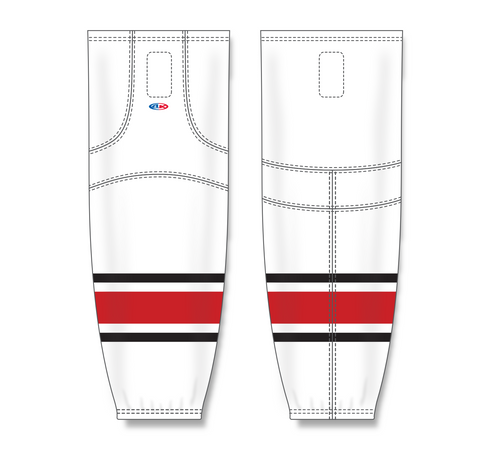 Athletic Knit (AK) HS2100-528 2013 Carolina Hurricanes White Mesh Ice Hockey Socks