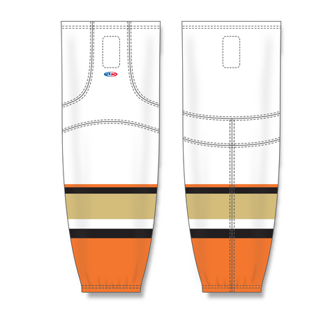 Athletic Knit (AK) HS2100-539 2014 Anaheim Ducks White Mesh Ice Hockey Socks