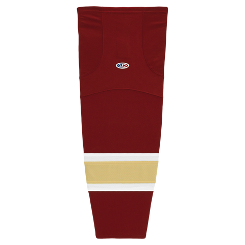 Athletic Knit (AK) HS2100-542 AV Red/White/Vegas Gold Mesh Ice Hockey Socks