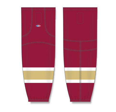 Athletic Knit (AK) HS2100-542 AV Red/White/Vegas Gold Mesh Ice Hockey Socks