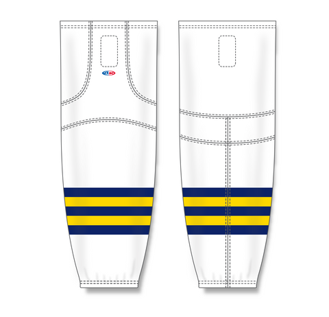 Athletic Knit (AK) HS2100-591 2011 University of Michigan Wolverines White Mesh Ice Hockey Socks