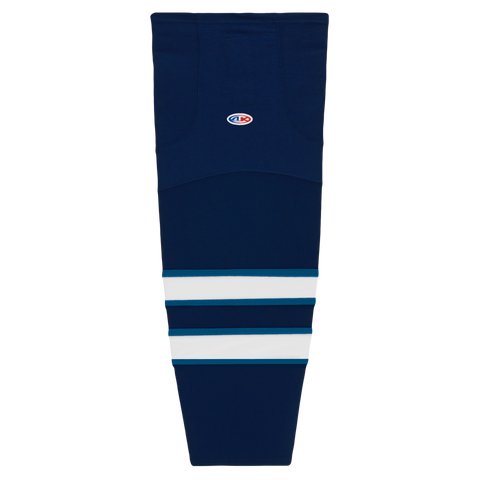 Athletic Knit (AK) HS2100-595 2011 Winnipeg Jets Navy Mesh Ice Hockey Socks