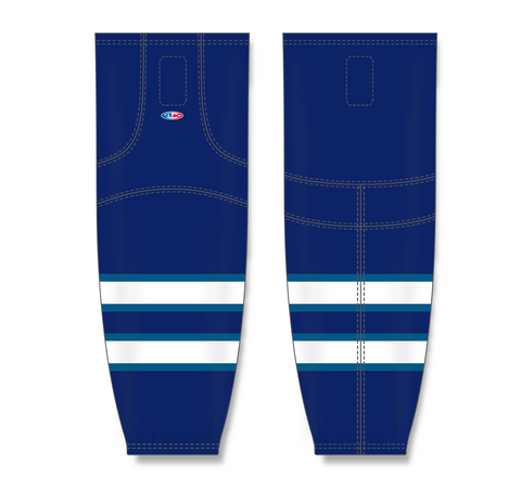 Athletic Knit (AK) HS2100-595 2011 Winnipeg Jets Navy Mesh Ice Hockey Socks