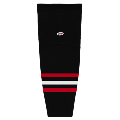 Athletic Knit (AK) HS2100-614 Red Deer Rebels Black Mesh Ice Hockey Socks