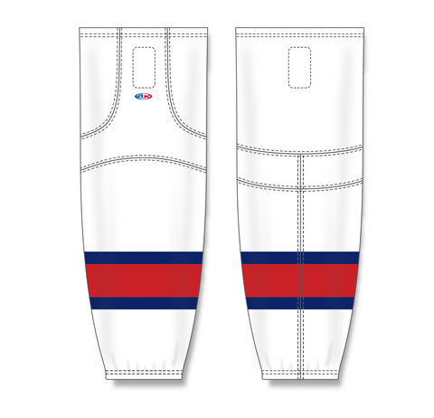 Athletic Knit (AK) HS2100-765 Lethbridge Hurricanes White Mesh Ice Hockey Socks