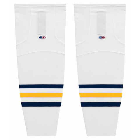 Athletic Knit (AK) HS2100-767 White/Navy/Tuscan Gold Mesh Ice Hockey Socks