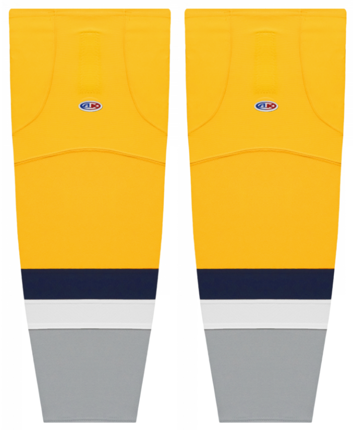 Athletic Knit (AK) HS2100-818 2021 Nashville Predators Reverse Retro Tuscan Gold Mesh Ice Hockey Socks