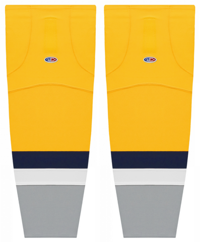 Athletic Knit (AK) HS2100-818 2021 Nashville Predators Reverse Retro Tuscan Gold Mesh Ice Hockey Socks