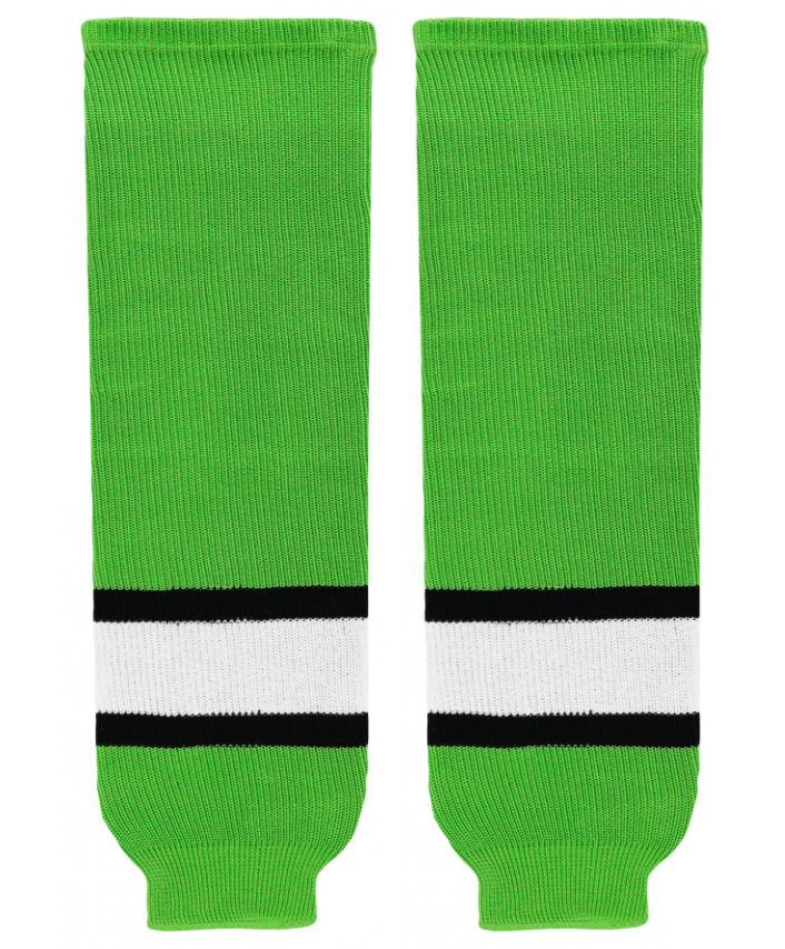 Athletic Knit (AK) HS630-107 Lime Green/Black/White Knit Ice Hockey Socks