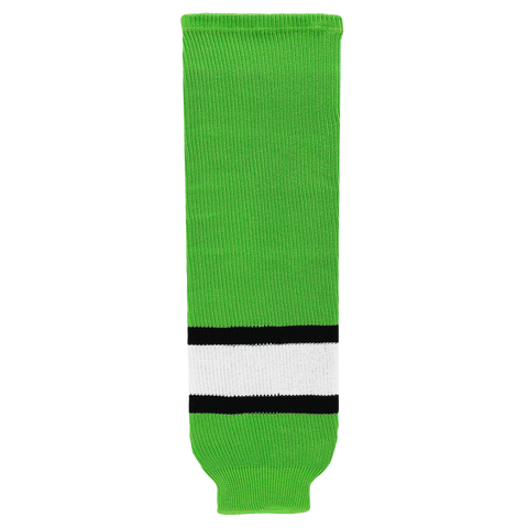 Athletic Knit (AK) HS630-107 Lime Green/Black/White Knit Ice Hockey Socks