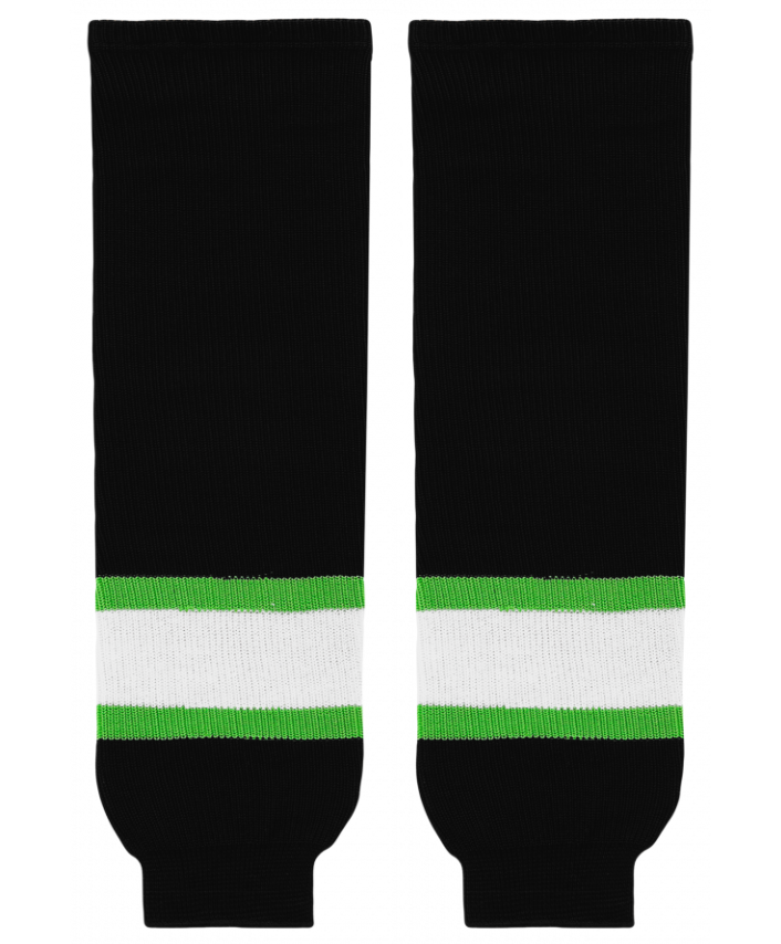 Athletic Knit (AK) HS630-247 Black/Lime Green/White Knit Ice Hockey Socks