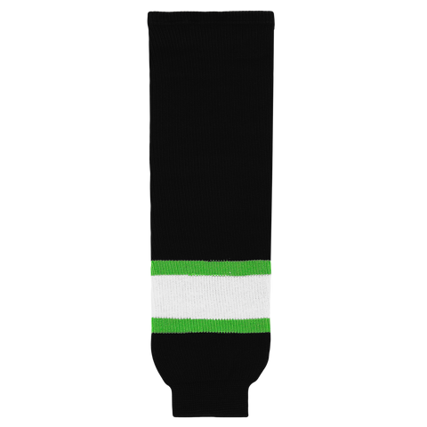 Athletic Knit (AK) HS630-247 Black/Lime Green/White Knit Ice Hockey Socks