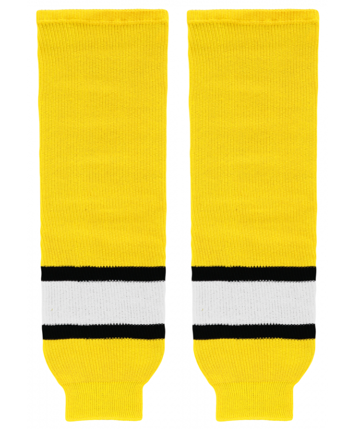 Athletic Knit (AK) HS630-256 Maize/Black/White Knit Ice Hockey Socks