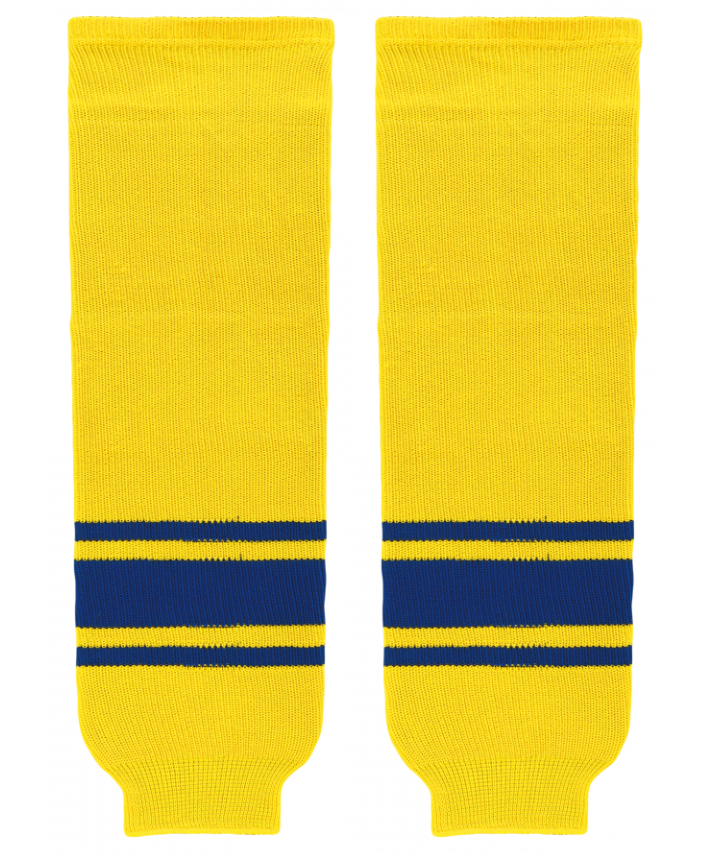 Athletic Knit (AK) HS630-257 Maize/Royal Blue Knit Ice Hockey Socks