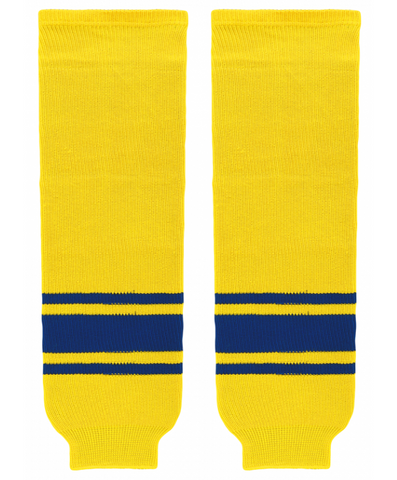 Athletic Knit (AK) HS630-257 Maize/Royal Blue Knit Ice Hockey Socks