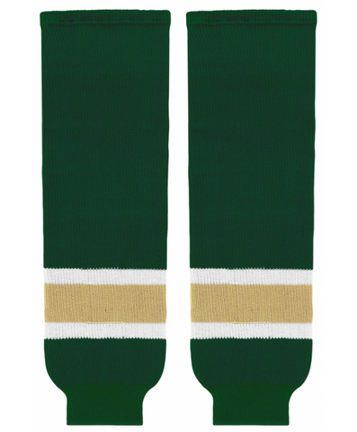 Athletic Knit (AK) HS630-262 Dark Green/White/Vegas Gold Knit Ice Hockey Socks