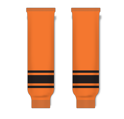 Athletic Knit (AK) HS630-263 Orange/Black Knit Ice Hockey Socks