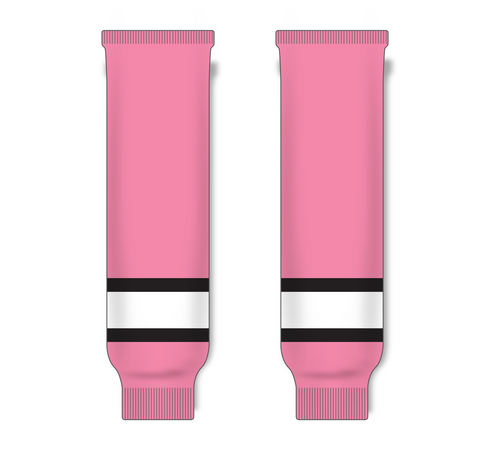 Athletic Knit (AK) HS630-272 Pink/White/Black Knit Ice Hockey Socks